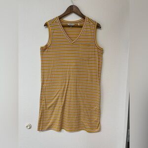 Toad & Co Mustard and White Striped Tank Top